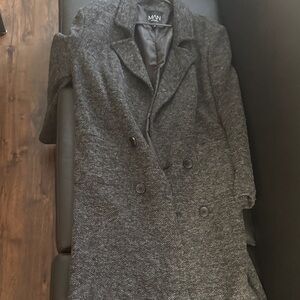 Boohoo Charcoal Men's Trench Coat